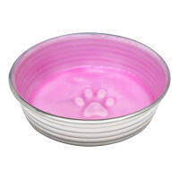 Rose Pink (ชมพู) - Loving Pets Le Bol ชามเลอโบล ชามสแตนเลสใส่อาหาร สไตล์ฝรั่งเศส สวยงามและทนทาน (Size M / 6.5 )