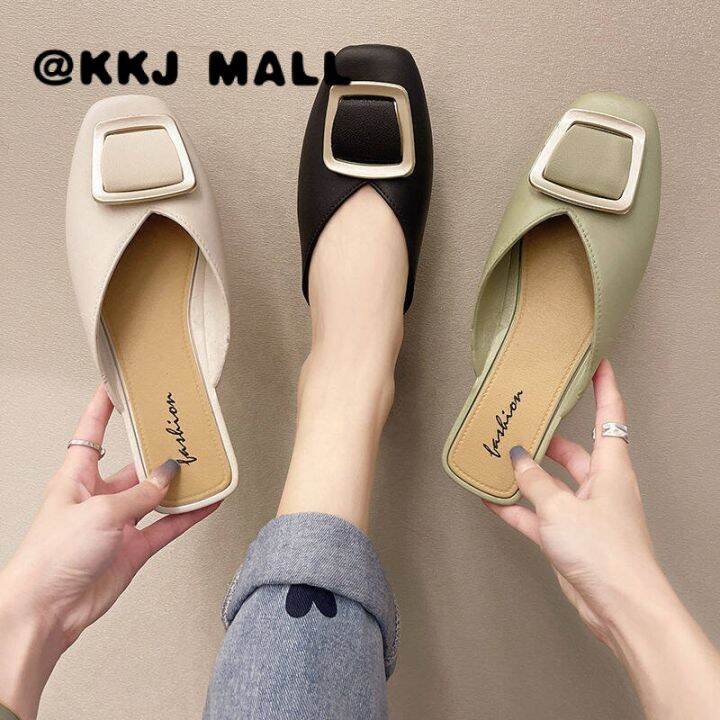 kkj-mall-ladies-slippers-2021-summer-new-style-ins-fashion-sandals-korean-fashion-all-match-square-toe-lazy-shoes