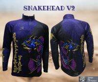 เสื้อตกปลา JK Thailand เสื้อกันยูวี ลาย SNAKEHEAD V2  ป้องกันรังสี UV 80% แห้งเร็ว