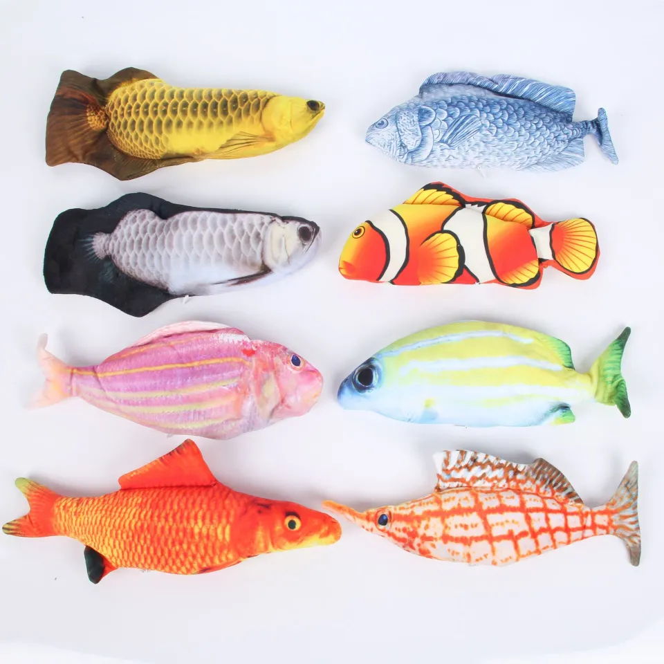 1 Pcs Simulation Electric Jumping Fish Net Red Fish Simulation Electric Fish  Pet Toy Fish Plush Children'S Toys