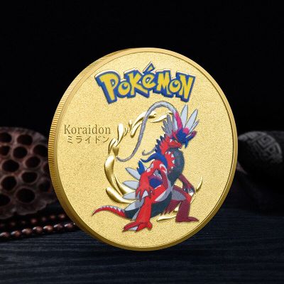 ชุดเหรียญเงินโปเกมอนสีทอง Mewtwo Charizard Pikachu การ์ดอะนิเมะสีแดงเข้มเหรียญตราที่ระลึกเกมบัตรของขวัญ Pokeball
