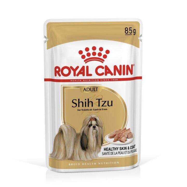 ส่งฟรี-ยกกล่อง-12-ซอง-royal-canin-shih-tzu-adult-pouch-loaf-อาหารเปียกสุนัขโต-พันธุ์ชิห์สุ-อายุ-10-เดือนขึ้นไป-โลฟเนื้อละเอียด-wet-dog-food-โรยัล-คานิน