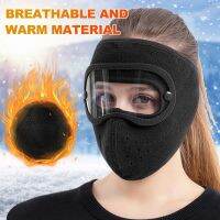 Winter Full Face Mask Outdoor Cycling Ski Windproof Dustproof Breathable Masks Eye Shield HD Anti Fog Goggles Hood Hat Men Women