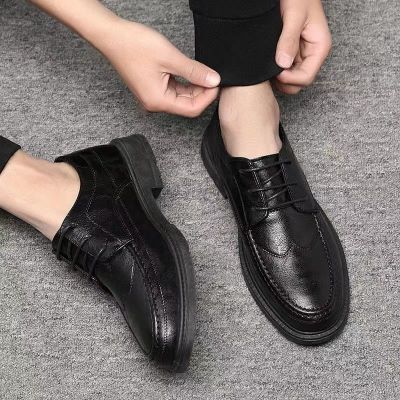 Starlight Angela【Free Shipping ส่งฟรี】 รองเท้าผู้ชายคนใหม่ฤดูใบไม้ร่วง2023แบบยกระดับรองเท้าหนังธุรกิจแบบเกาหลีรองเท้ากันลื่นรองเท้าลำลอง