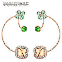 Neoglory Charm Austrian Rhinestone Zinc Alloy Rose Gold Color Fashion Hoop Earrings for Women 2020 Jewelry New Hot