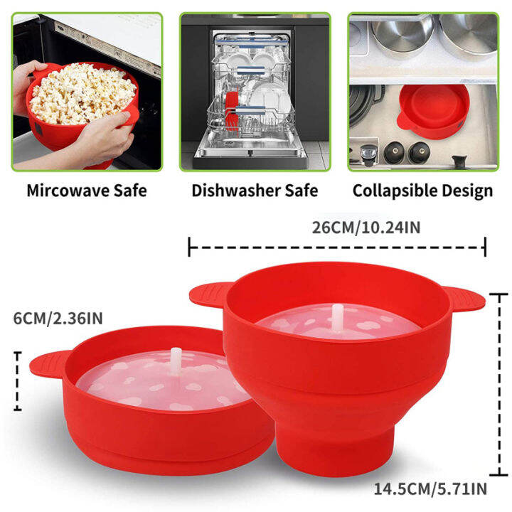 Original Microwave Popcorn Silicone Popcorn Maker, Collapsible Bowl