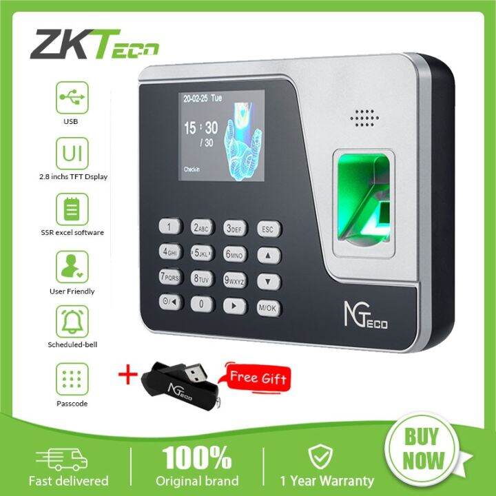 ZKTeco Fingerprint Attendance Machine Time Recorder Time Clock Punch ...