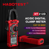 HABOTEST คีมปากจระเข้สำหรับมัลติมิเตอร์ HT212D 4000ตัวนับโวลต์มิเตอร์แคลมป์มิเตอร์แบบดิจิตอลแอมป์มิเตอร์ AC โวลต์มิเตอร์วัดกระแสไฟฟ้ากระแสสลับ DC เครื่องทดสอบ NCV เครื่องทดสอบแบบหนีบเครื่องทดสอบกระแสไฟฟ้าหน่วยวัดสากลการวัดความถี่ไดโอดความต้านทานความจุ