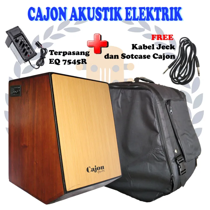 Cajon Akustik Elektrik Bonus Lengkap Lazada Indonesia