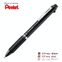 Pentel Energel 2S ปากกาพร้อมดินสอกด เพนเทล 0.5mm (หมึกดำ + หมึกแดง + ดินสอ) ด้ามสีดำ