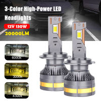 [ส่งฟรี] หลอดไฟไฟหน้ารถมอเตอร์ไซค์แบบ LED รถ H7 H4 H1 H8 H9 H11 9005 9006 130W 20000LM 3สี3000K 4300K 6000K IP68กันน้ำระบายความร้อนได้อย่างรวดเร็ว