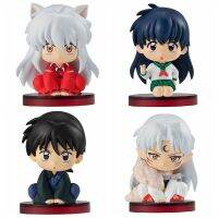 [AhQ ornaments] 4ชิ้น/1เซ็ต Inuyasha อะนิเมะรูป Sesshoumaru Higurashi Kagome Q รุ่นนั่งรุ่น Kawaii ของเล่นสำหรับเด็กรถเครื่องประดับรุ่น