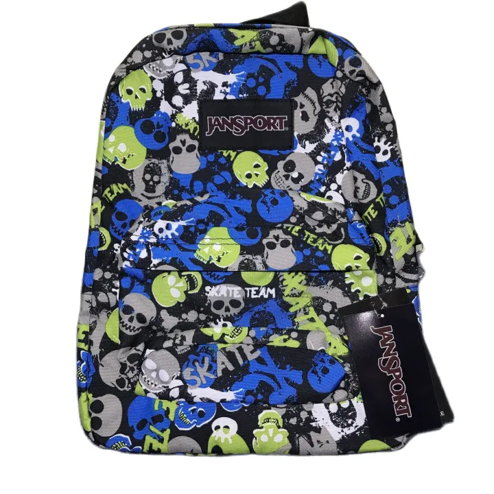 JanSport SuperBreak backpack SKULL (BLUE-Green) #4 | Lazada PH