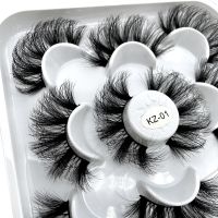 GROINNEYA Lashes 5 Pairs Faux Mink Eyelashes False Eyelashes Fluffy Lashes Dramatic Volume Lashes Natural Long Eyelashes Makeup