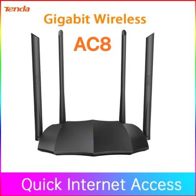 Tenda AC8 AC1200 เราเตอร์ 6dBi 4 เสาอากาศ Wifi Repeater 2.4Ghz 5GHz Dual Band รองรับ Windows10 Mac รองรับใช้งาน Router Mode/AP Mode/Repeater Mode ติดตั้งง่าย