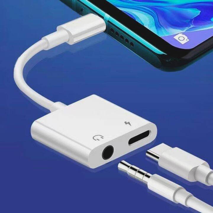 2 In 1 Type C To 3.5mm Earphone Jack Audio Charging Splitter Adapter