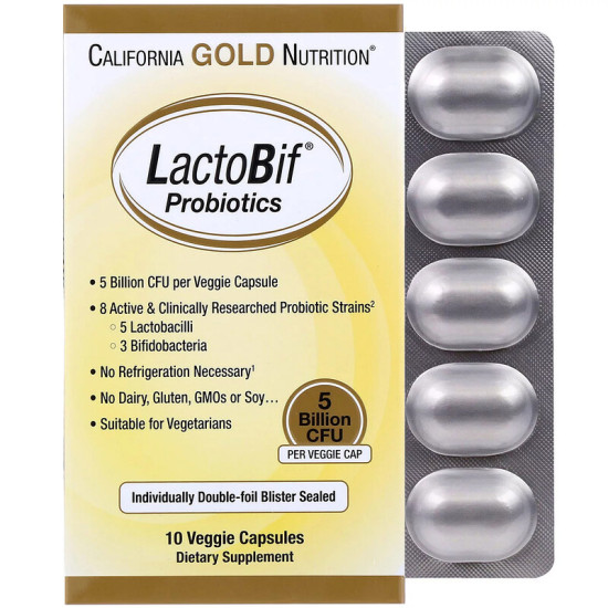 Lactobif probiotics, 5 billion cfu, 10 viên, california gold nutrition - ảnh sản phẩm 1