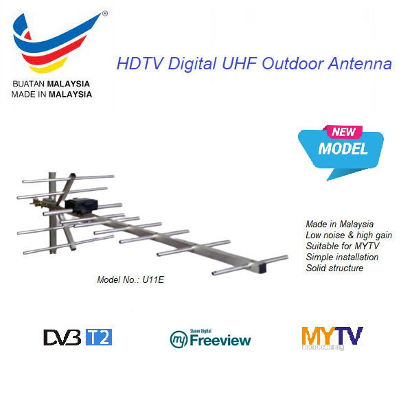 HDTV Digital UHF Antenna MYTV/Myfreeview/DVBT2 Aerial Lazada