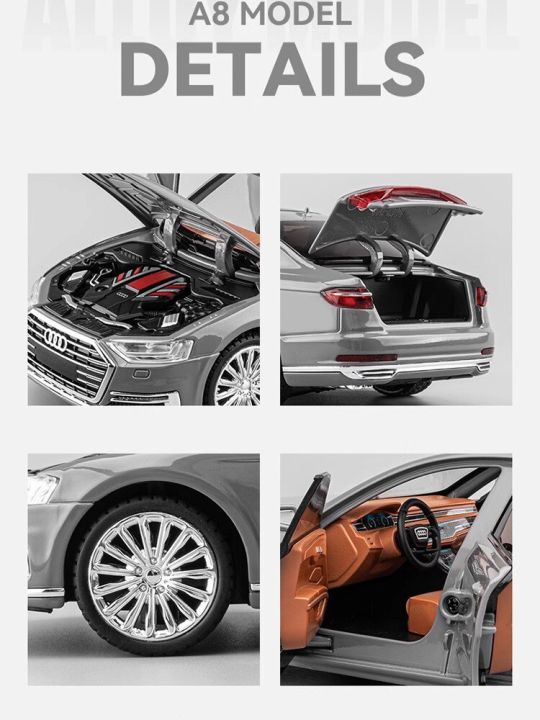 1-24-a8-luxury-miniatures-diecast-alloy-simulation-model-car-collection-decoration-sound-amp-light-toys-for-kids-christmas-gifts