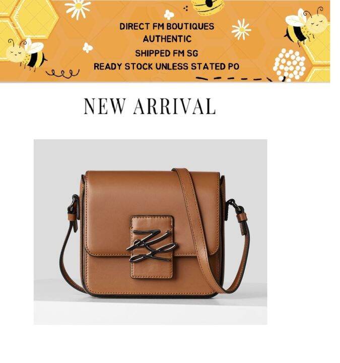 BEG00369 KARl LAGERFELD K/AUTOGRAPH CROSSBODY BAG (CARAMEL) Lazada