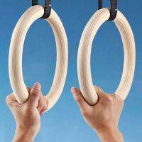 1PCS New Wooden 28mm 32mm Exercise Fitness Gymnastic Rings Gym Exercise Pull Ups Muscle Ups