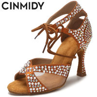 CINMIDY รองเท้าเต้นรำสำหรับผู้หญิงมืออาชีพรองเท้าเต้นรำละตินแทงโก้ Samba รองเท้าเต้นรำบอลรูมสุภาพสตรีรองเท้าแตะผู้หญิงรองเท้าแต่งงาน