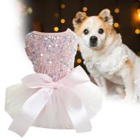 Pretty Pet Wedding Dress Big Bow Decorative Polyester Birthday Party Pet Princess Dress Dresses