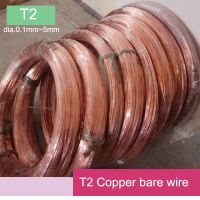 Diameter 0.5/0.8/1/1.5/2/2.5/3mm Copper line T2 copper bare wire without insulation Wires Leads Adapters