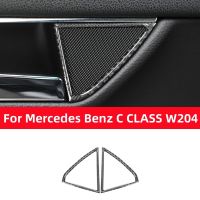 For Mercedes Benz C Class W204 2007-2013 Car Accessories Door Horn Decorative Ring Trim Cover Carbon Fiber Interior Stickers