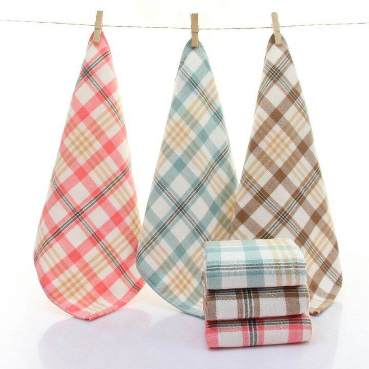 1pc-34x34cm-japanese-color-plaid-100-cotton-soft-absorbent-square-adult-children-face-towel