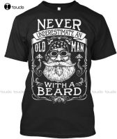 Trendy High Quality Never Underestimate A Bearded Old Man   An With Beard T Shirt Elegantletter Printed T Shirt Xs 5Xl XS-6XL