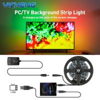 Immersive TV PC Background Light Strip RGBIC LED Strips HDTV Computer Monitor Screen Color Sync Smart APP Control Ambient Lamps