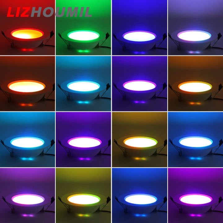 lizhoumil-โคมไฟเพดาน-rgb-10w-85-265v-เปลี่ยนสีได้7สี-โคมไฟดาวน์ไลท์ควบคุมระยะไกล