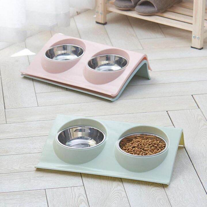 dual-bowl-design-stainless-steel-dog-cat-puppy-feed-food-water-dish-pet-supplies