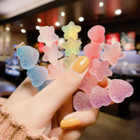 5Pcs Fudge Hairpin Girly Gradient Love Star Rainbow คลิปด้านข้างเครื่องประดับผม