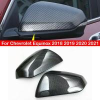 สติกเกอร์ฝาครอบกระจกมองหลังรถยนต์สำหรับ Chevrolet Equinox 2018 2019 2020 2021หมวกแก๊ปมีปีกกรอบประตูด้านนอกคาร์บอนไฟเบอร์