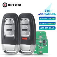 KEYYOU กุญแจรถแบบไร้กุญแจ3/4BTN 8T0959754C 315Mhz/433MHZ/868MHZ สำหรับ A4L Q5 Audi A5 A6 A7 A8 RS4 RS5 S4 S5