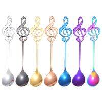 3/5/10pcs 304 Stainless Steel Musical Notes Coffee Spoon Stirring Cup Spoon Music Stick Ice Cream Gift Spoon Cooking Utensils