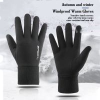 2022 new outdoor warm waterproof and windproof gloves suitable for running motorcycle riding fleece gloves touch screen gloves