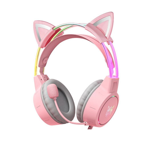 หูฟังเกมมิ่ง-onikuma-gaming-headset-x15-pro-rgb-3-5-cat-ear-pink-black