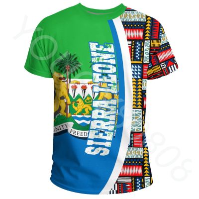 2023ใหม่ฤดูร้อนสบายๆแอฟริกันเสื้อผ้าพิมพ์ Sierra Leone ธงและ Kent แบบพิเศษผู้ชายและผู้หญิงเสื้อผ้า