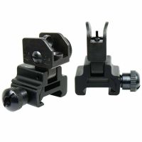 Magiccrab Tactical Flip Up Front and Rear Iron Sight Backup Combo Set การล่าสัตว์ทางยุทธวิธีสำหรับอุปกรณ์เสริมทางทหารกลางแจ้ง