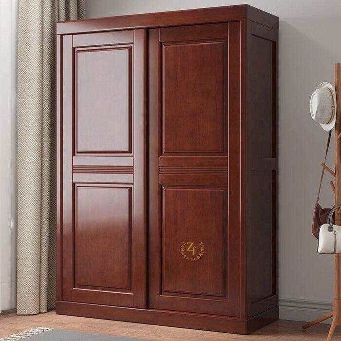 Lemari Pakaian 3 Pintu Sliding Minimalis Klasik Kayu Jati Pintu 2