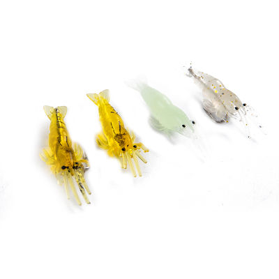 Huilun 10ชิ้น4เซนติเมตรเทียมนุ่มกุ้งล่อหนอนสำหรับตกปลาเหยื่อตะขอ Crankbait เหยื่อ