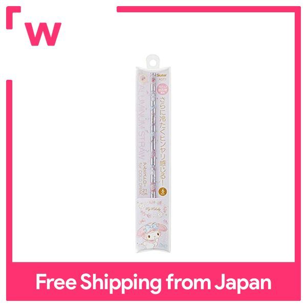 Skater My Melody Happiness Girl Aluminum Straw 21cm