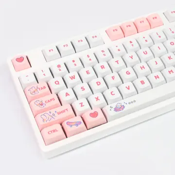 139 Key Pink and White Cherry Blossom Keycaps