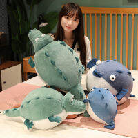 Plushie ตุ๊กตาสัตว์ยัดไส้นุ่มตุ๊กตาผ้ากำมะหยี่จระเข้ปลาปักเป้าการ์ตูนสำหรับตกแต่งบ้านนอนหลับสงบเด็ก【cod】