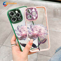 Sladen สำหรับ iPhone 14 13 12 11 Pro Max PLUS แฟลชเพชร ZY98ผง Epiphyllum แฟชั่นเคสโทรศัพท์