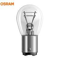 (Premium car)10Pcs OSRAM 7225 P21/4W BAZ15d 12V S25 Original Line ฐานโลหะไฟเลี้ยวไฟเบรค OEM รถหลอดฮาโลเจน BulbOEM