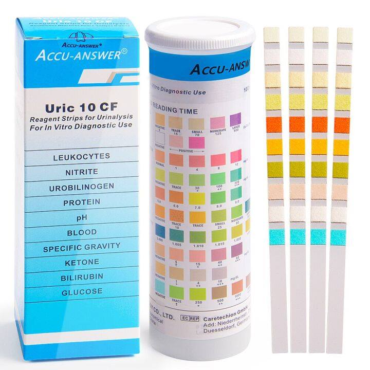 10 Parameter Urine Test Strips For Urinalysis100pc In Sealed Pouches Tests For Ketosis Ph 1608